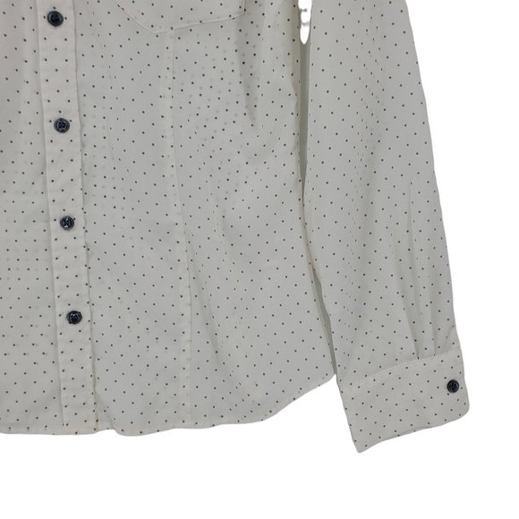 Pendleton White Blue Polka Dot Long Sleeve Button Up Shirt - Picture 4 of 12